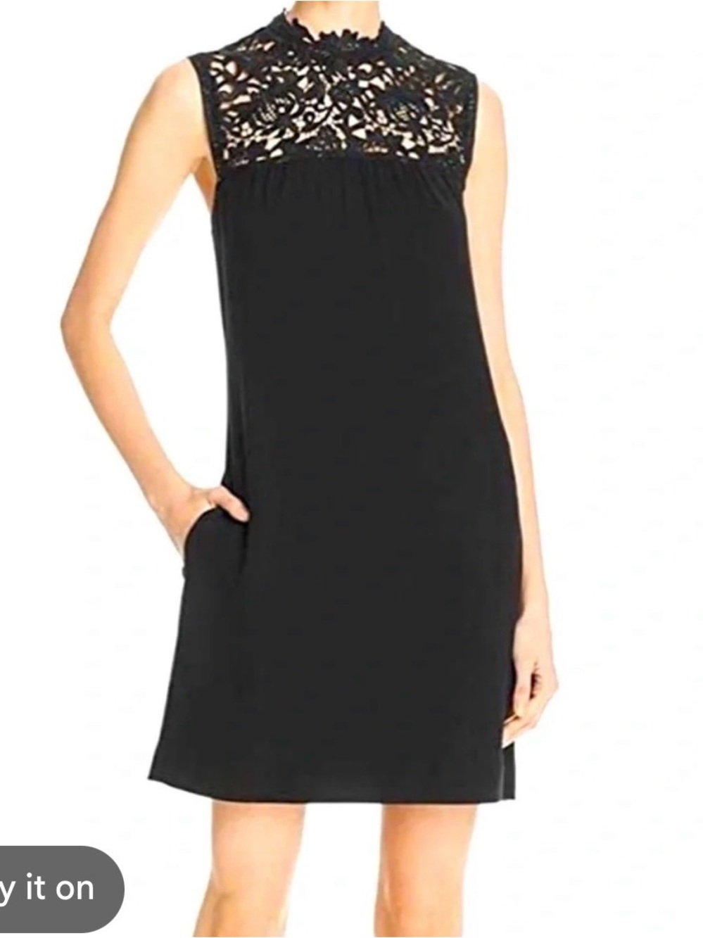 ⋆｡°✩ THEORY Classic Black Lace Shift Dress